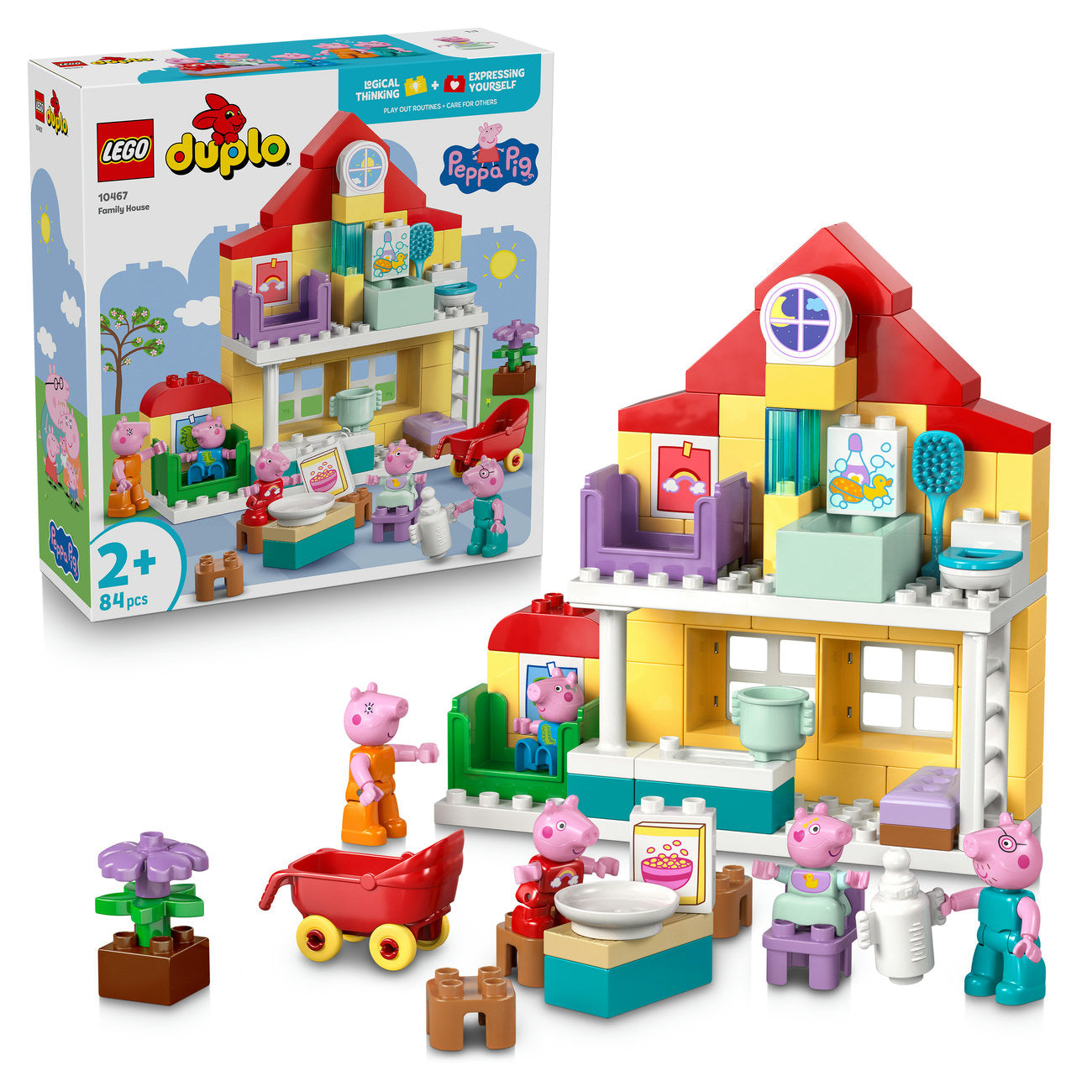 LEGO DUPLO Peppa Pig Maison de la Famille 10467 Set de Jouets de Construction avec 5 Figurines (84 Pièces)