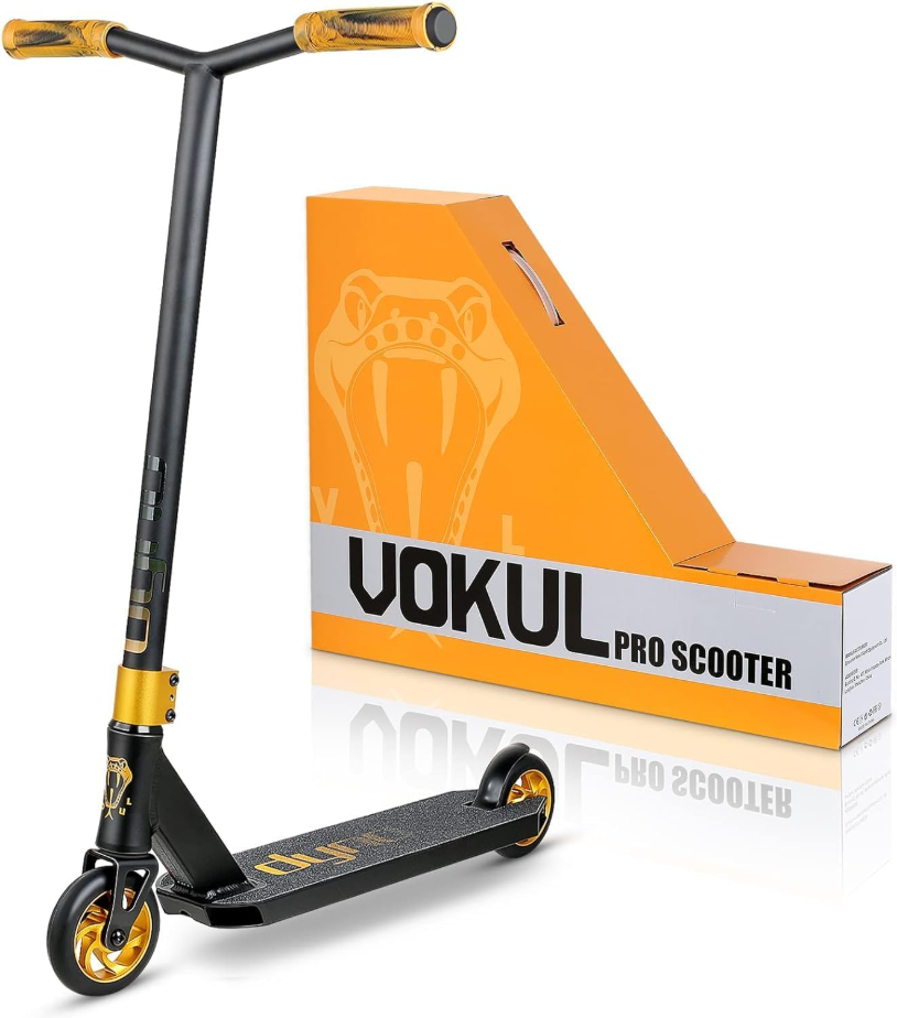VOKUL K1 Pro Trotinette freestyle pour enfants à partir de 8 ans, adolescents et adultes - Orange
