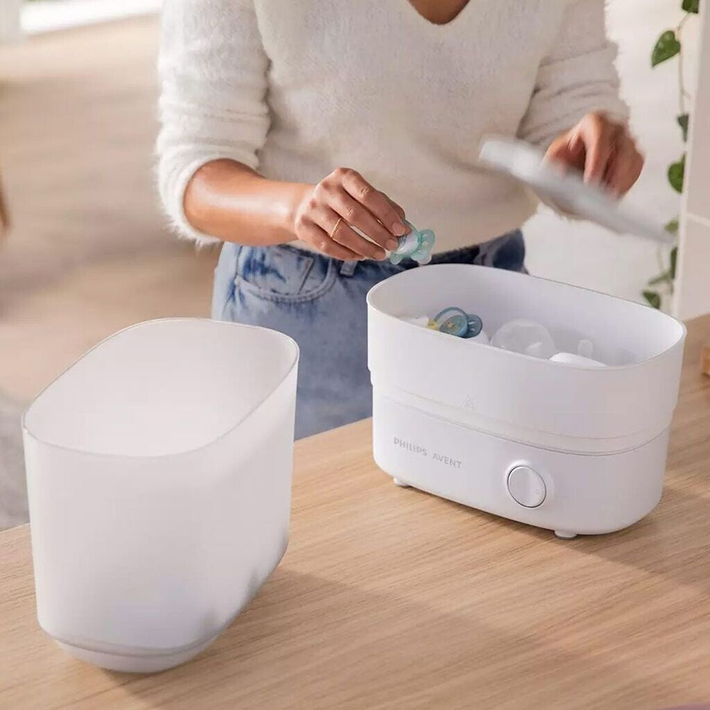 Philips Avent SCF291/00 - Stérilisateur Électrique à Vapeur 3-en-1 pour Biberons et Accessoires - Blanc