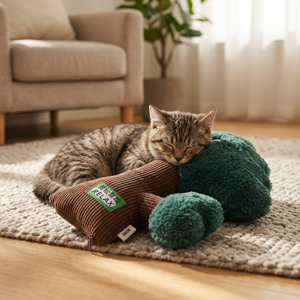 ZEZE Oreiller peluche moelleux pour animaux, coussin doux et confortable pour chat et chien (Taille moyenne)