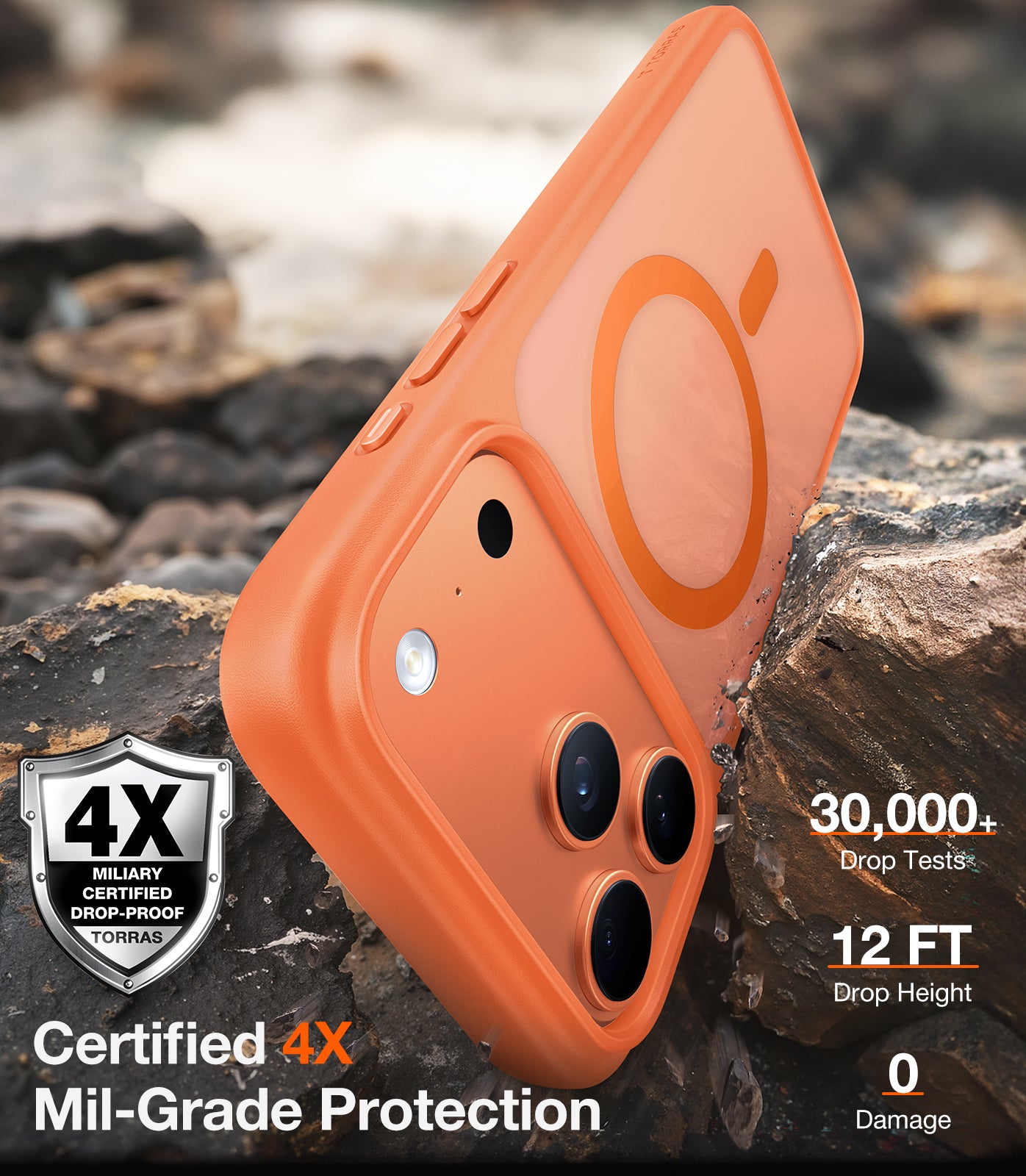 TORRAS Guardian-Magnetic Coque pour iPhone 17 Pro - Orange