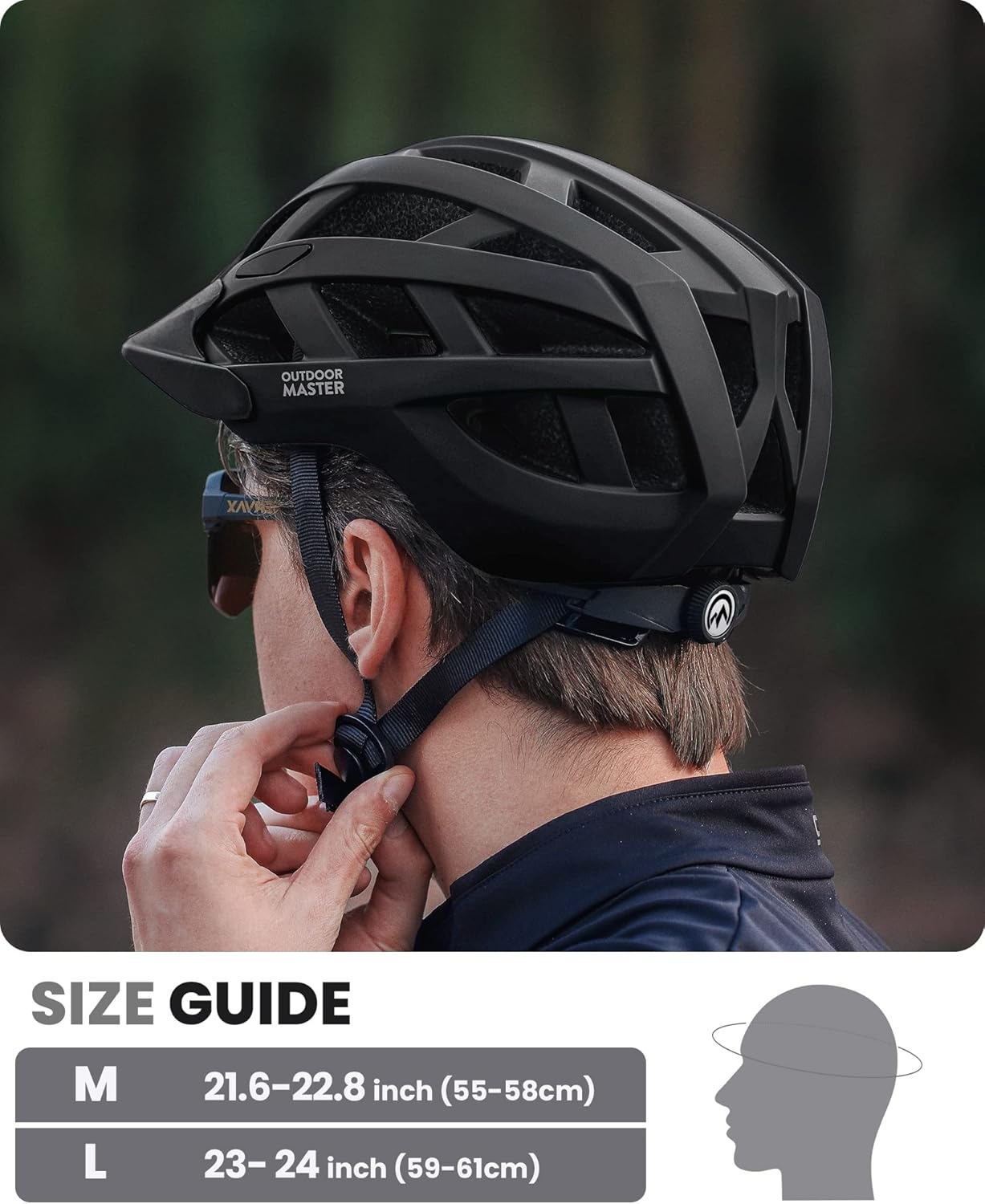 OutdoorMaster Casque de vélo de loisirs pour adultes MIPS Gem I, Noir chaussée, M