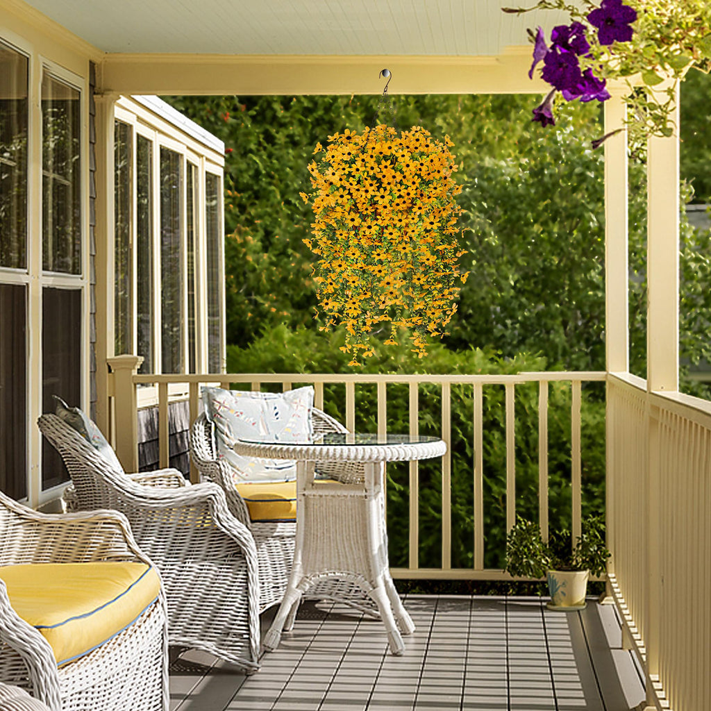 4 Pièces 28,7 in / 72,8 cm Fleurs Artificielles Suspendues pour Extérieur Décoration de Faux Plantes