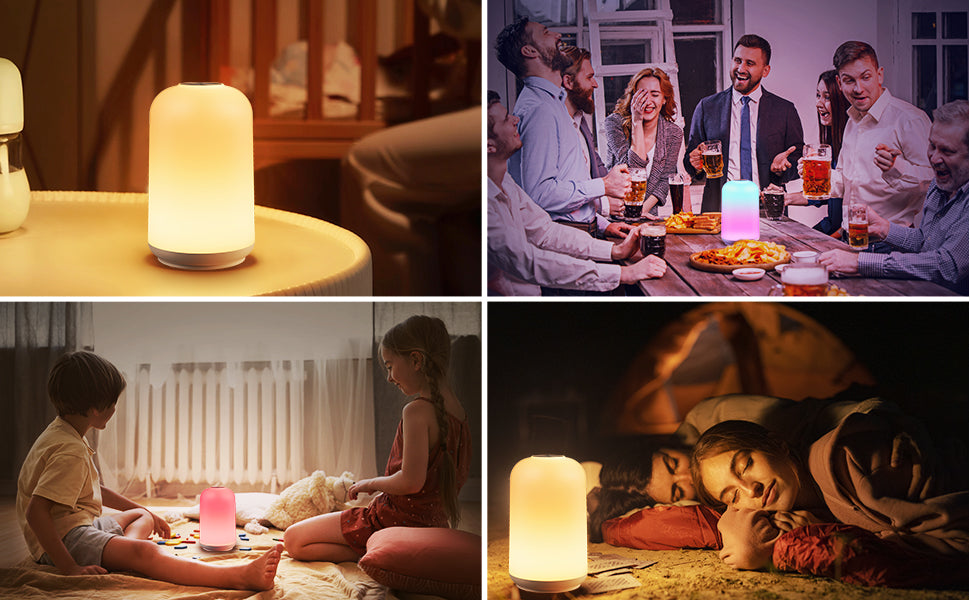 LIFX Veilleuse LED rechargeable avec 12 SMD LED, blanc chaud + 7 couleurs RGB, dimmable en continu, 1 W, 5 V–1 A, ABS + métal, pour chambre et chambre d'enfant