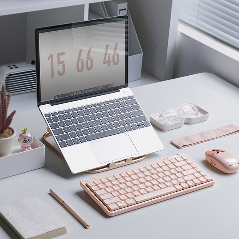 Lofree OE921 clavier de bureau sans fil triple mode 75 %, disposition QWERTY US, 84 touches, interrupteurs linéaires à profil bas, batterie 2000 mAh, molette de volume, rose