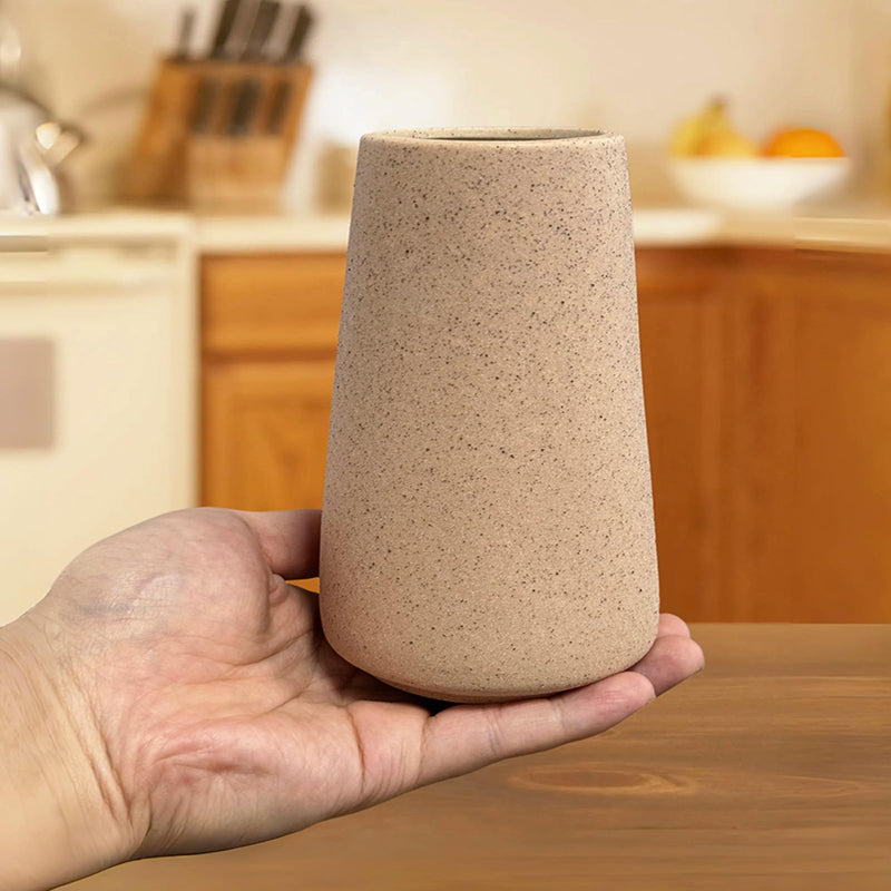 Yuejia Vase en céramique rustique marron - 15 cm