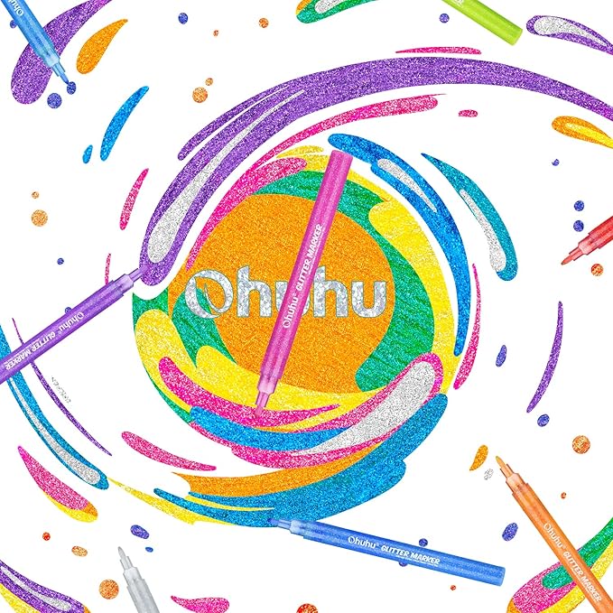 Ohuhu Leahi Stylos à encre gel colorée - Lot de 12 stylos à encre blanche opaque pointe extra fine pour surlignage, Art sur papier noir, Dessin, Croquis, Création d’albums, Illustration