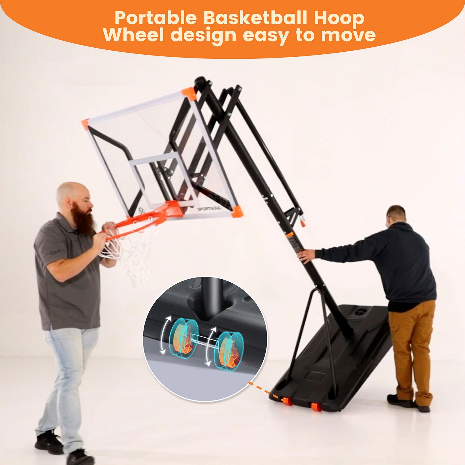 Sportsoul Panier de basket portable - Série X - 50 pouces - 1 ensemble