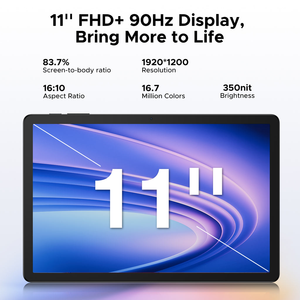 DOOGEE Tab G6 Plus tablette 11 pouces, Android 15, modèle 2025, compatible 5G/Wi‑Fi, emplacement pour carte SIM intégré, écran IA FHD+, 32GB RAM + 256GB ROM, 2TB, 8000mAh, octa-core T7280, compatible Widevine L1, GPS, noir