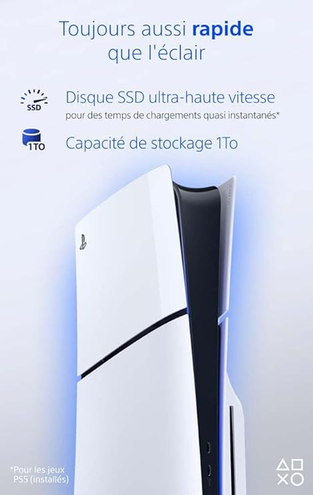 Sony Console PlayStation 5 Slim Standard avec Manette PS5 sans fil Dualsense - Blanc - Version EU