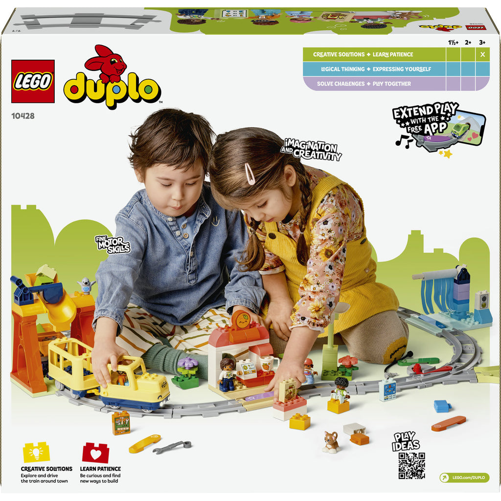 LEGO DUPLO Town Train de la Communauté Interactif 10428 Set de Jouets de Construction avec Lumières et Sons (103 Pièces)