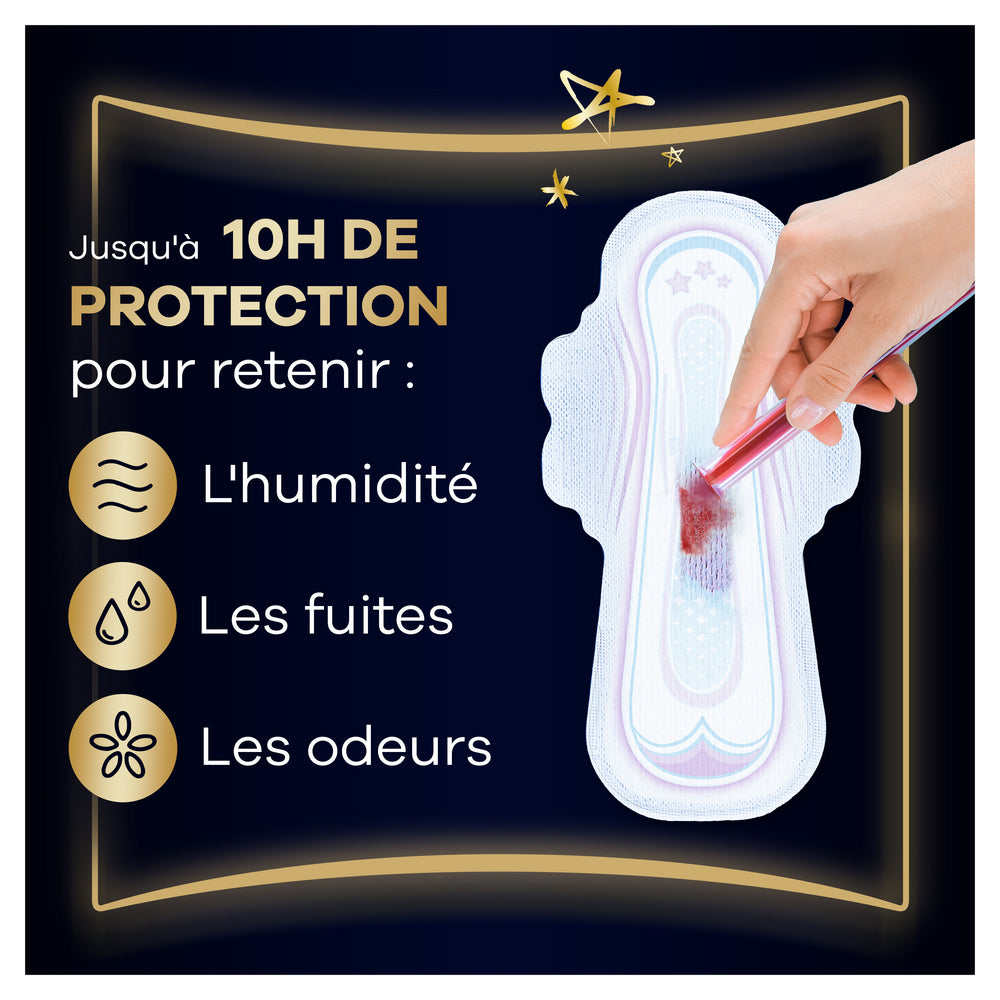 Always Ultra Serviettes Menstruelles Secure Night (taille 4) Avec Ailettes 18 Serviettes, Super Absorbantes Et Ultra-Fines, Pour Règles