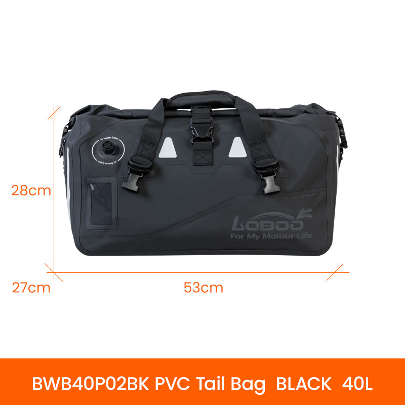 LOBOO Wanderer Série de sacs de transport imperméables pour moto 40 L | sac de voyage à fermeture par enroulement avec valve d’aération