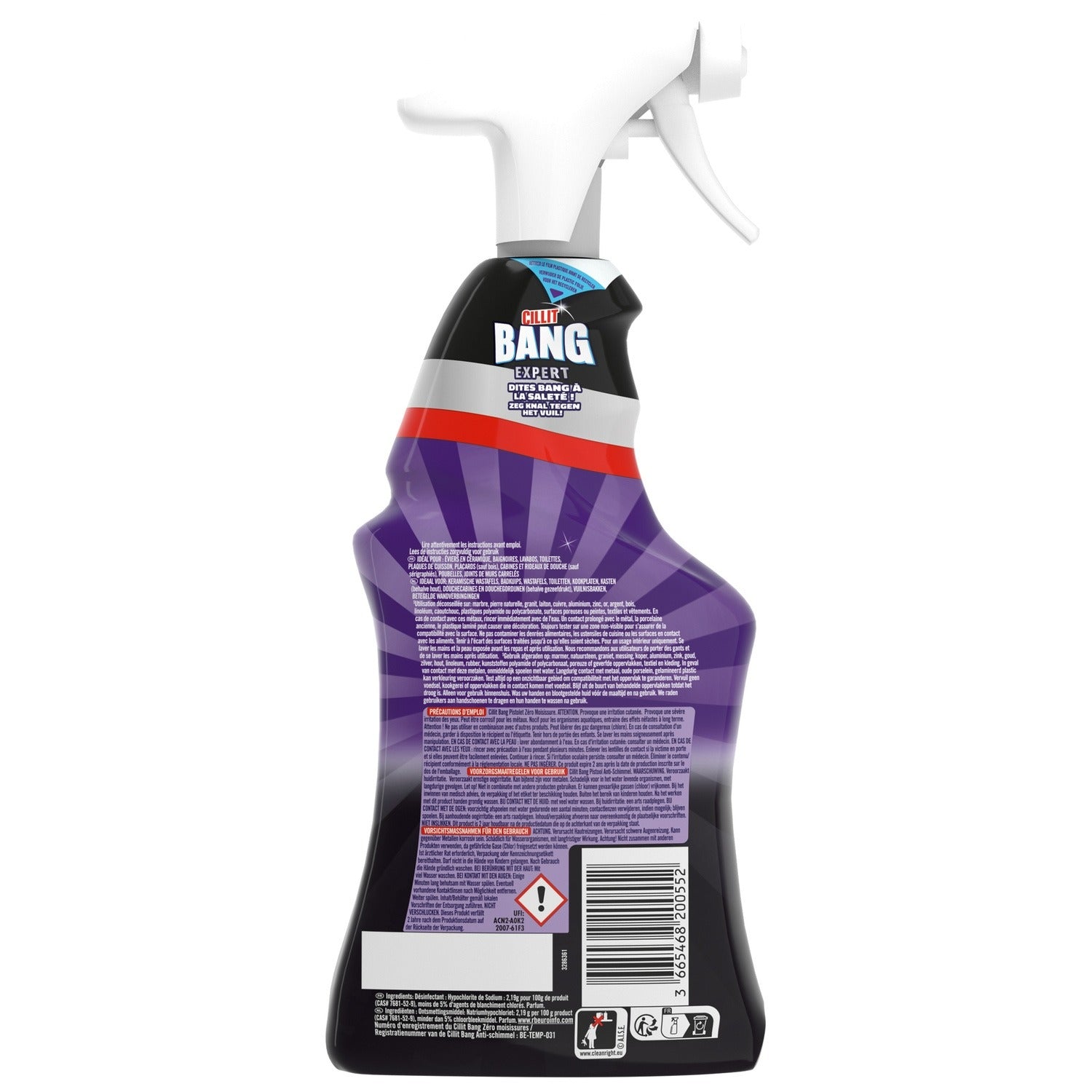 Cillit Bang Expert Nettoyant Salle de Bain, Anti-Moisissure & Antibactérien, Formule Sans Frotter, 750 ml