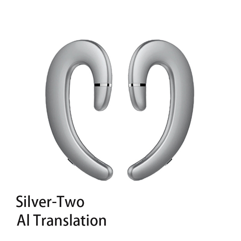 VoxorAI C6 Écouteurs Bluetooth avec traduction IA en temps réel, compatible avec 140 langues - Argent