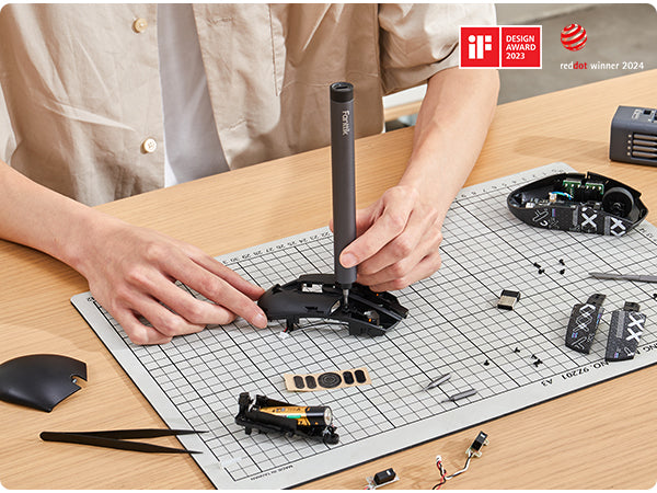 Tournevis électrique Fanttik E1 Max, kit de tournevis de précision mini, 50 embouts magnétiques, rangement magnétique, hexagonal interne 5/32 pouces