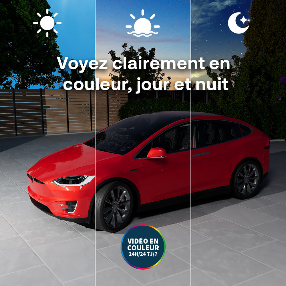 Arlo VMC5250-111EUS Caméra de Sécurité extérieure Ultra 3 4K WiFi sans Fil, Kit de 2 Caméras + Panneau Solaire et Smarthub, Détection par IA, Vision Nocturne Couleur, Compatible avec Alexa