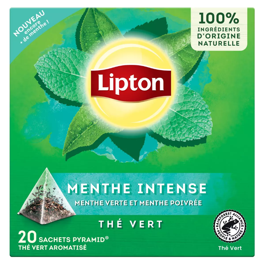 LIPTON Thé vert menthe intense 20 sachets