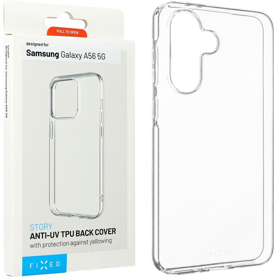 FIXED Story Coque arrière en TPU anti-UV pour Samsung Galaxy A56 5G, Transparente