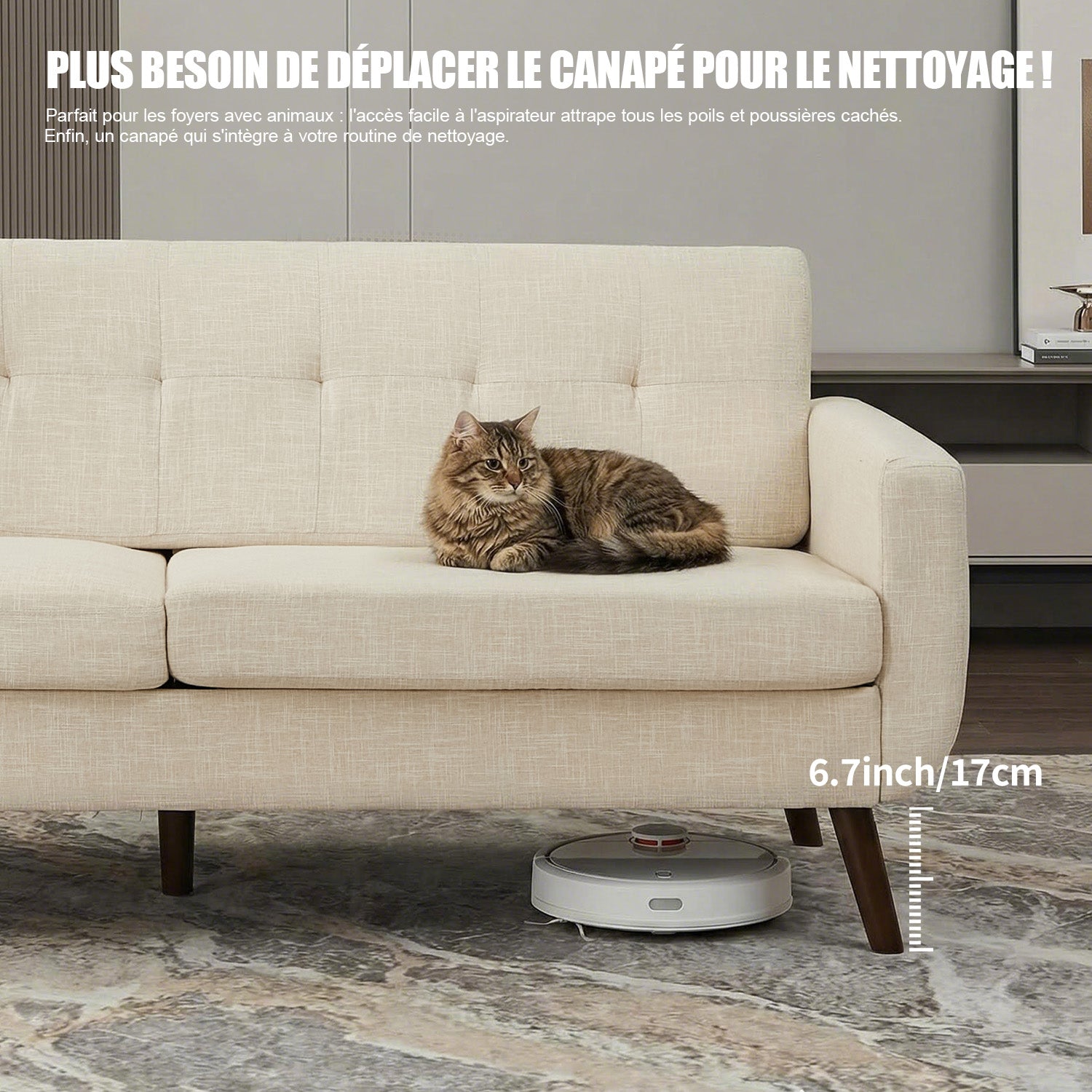 HONEYOU Canapé deux places 165 cm, Canapé deux places décor moderne du milieu du siècle pour salon, Petit canapé rembourré capitonné à boutons pour chambre