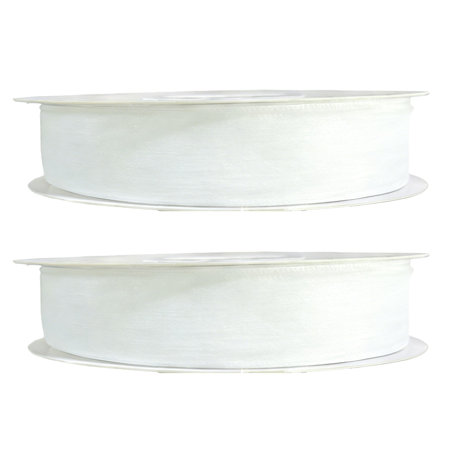 JU7CER Lot de 2 Princess Snow Rubans à Queue de Poisson en Tulle 2,5 cm x 18 m Noeud de Ruban en Soie Florale Tulle Ondulé Ruban en Soie Unie Matériau d'Emballage Cadeau Floral