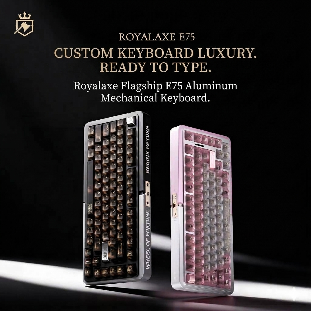 Royalaxe E75 Clavier de jeu personnalisable à effet Hall