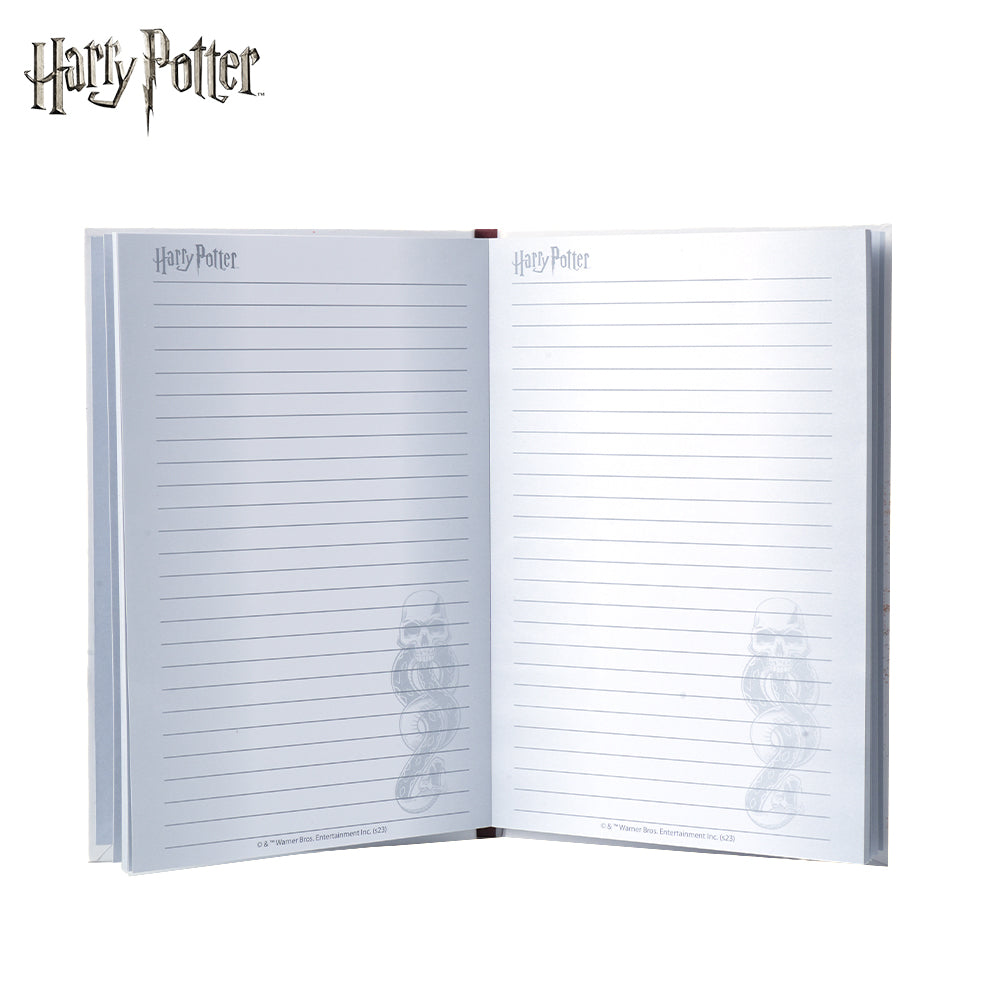 Warner Bros. Lot de 2 Carnets thème journal des forces du mal Harry Potter et Stylo baguette de Lord Voldemort Papeterie Wizarding World sous licence officielle Collection à thème exclusive Cadeau