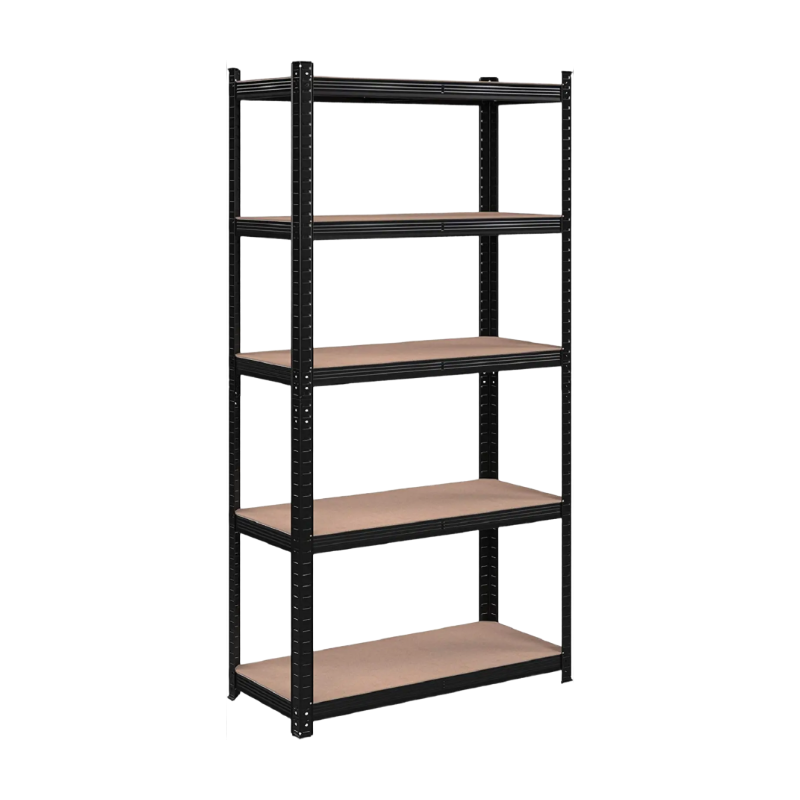 JOYFURNOS Étagère de Rangement sur Pied à 5 Niveaux, Réglable, Capacité de Charge, Design Industriel, Noir, 40*90*180 cm