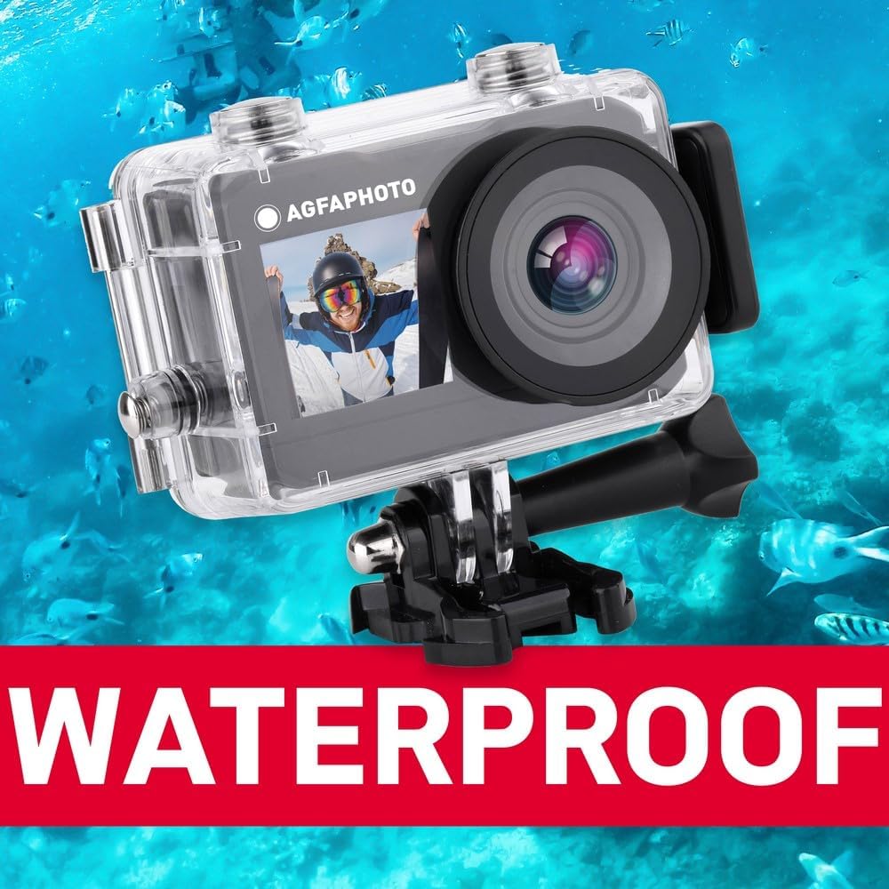 AgfaPhoto Actioncam 2.7K avec boîtier étanche et accessoires