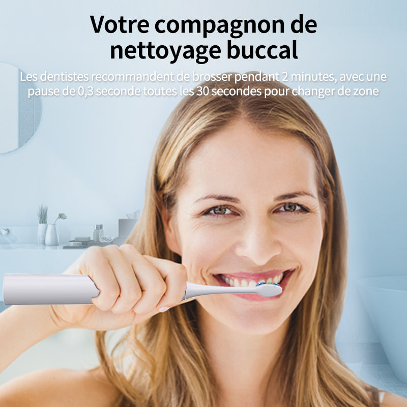 Rushi R-C32 Brosse à dents électrique, Tête de brosse sans cuivre, Étanche IPX7, Blanc