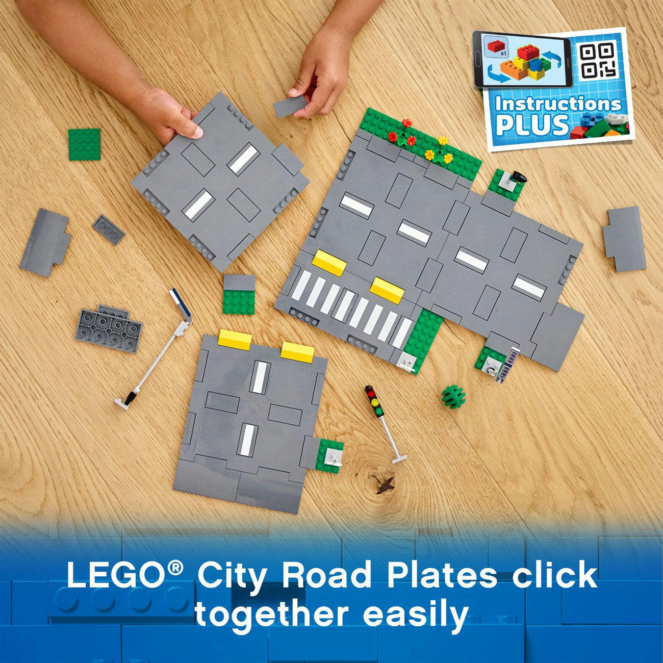 LEGO City Plaques de Route 60304 Ensemble de Jouets de Construction avec Lampadaires Phosphorescents