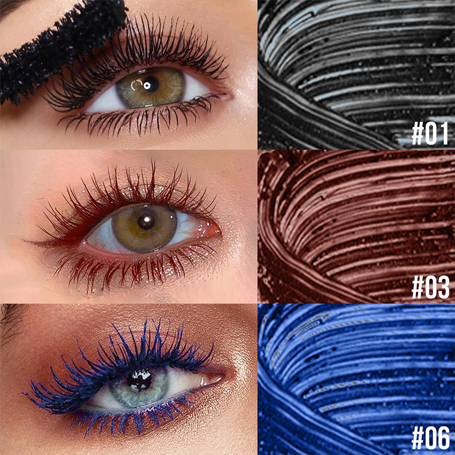 MISSLYN Color Mania Coffret de mascara n°2 - 1 noir, 3 bordeaux et 6 bleu océan