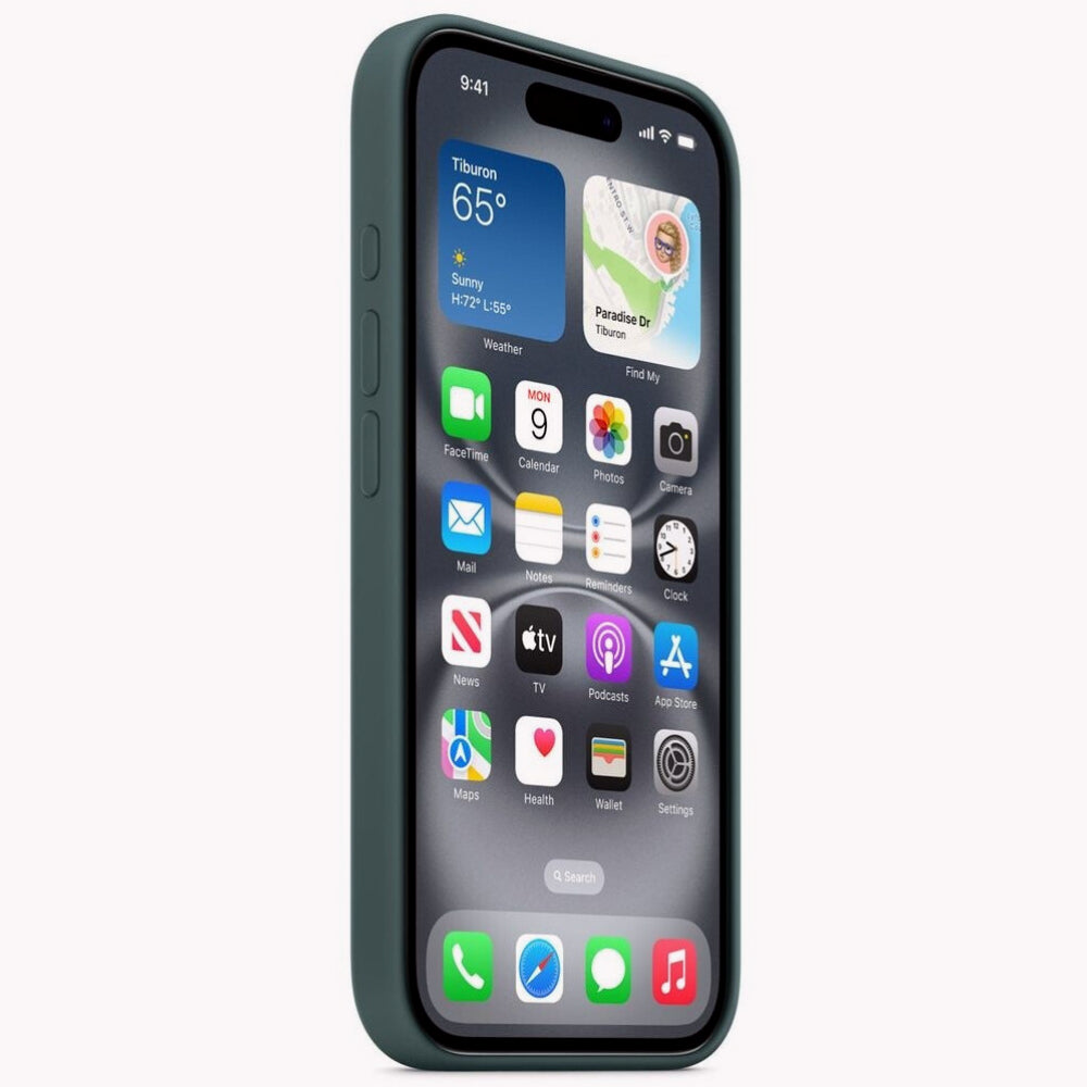 Apple coque en silicone MagSafe pour iPhone 16, vert d'eau