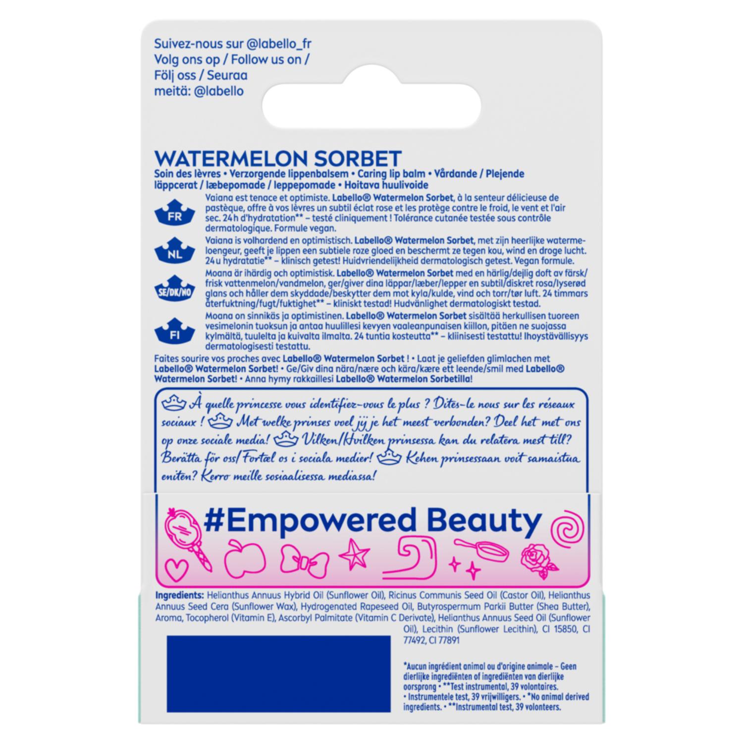 Labello Lèvres Stick Baume à Lèvres Édition Limitée Disney Princesse Vaiana