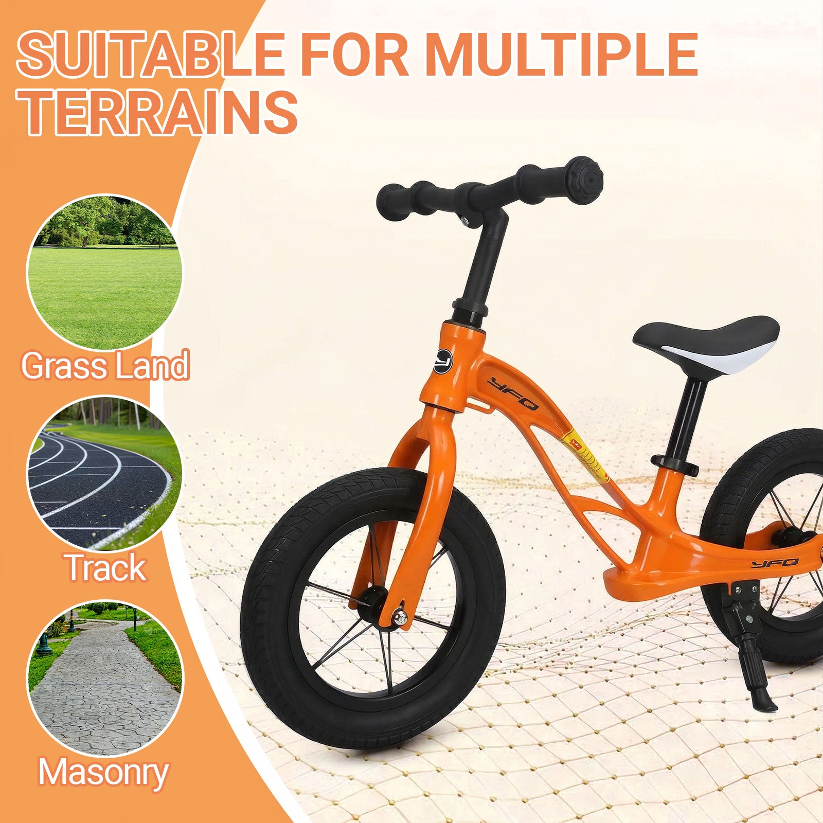 Neuleb Draisienne pour tout-petits, vélo d’apprentissage léger sans pédales avec selle réglable, pneus sans air et béquille, premier vélo pour enfants de 3 à 6 ans, parfait pour apprendre à rouler, Orange