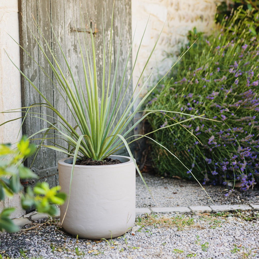 EDA Pot Rond 40 cm VOLCANIA UP Gris anthracite 40 cm Avec zone de rétention d'eau Ø 38,5 x 36,8 cm - Volume 32,5 L