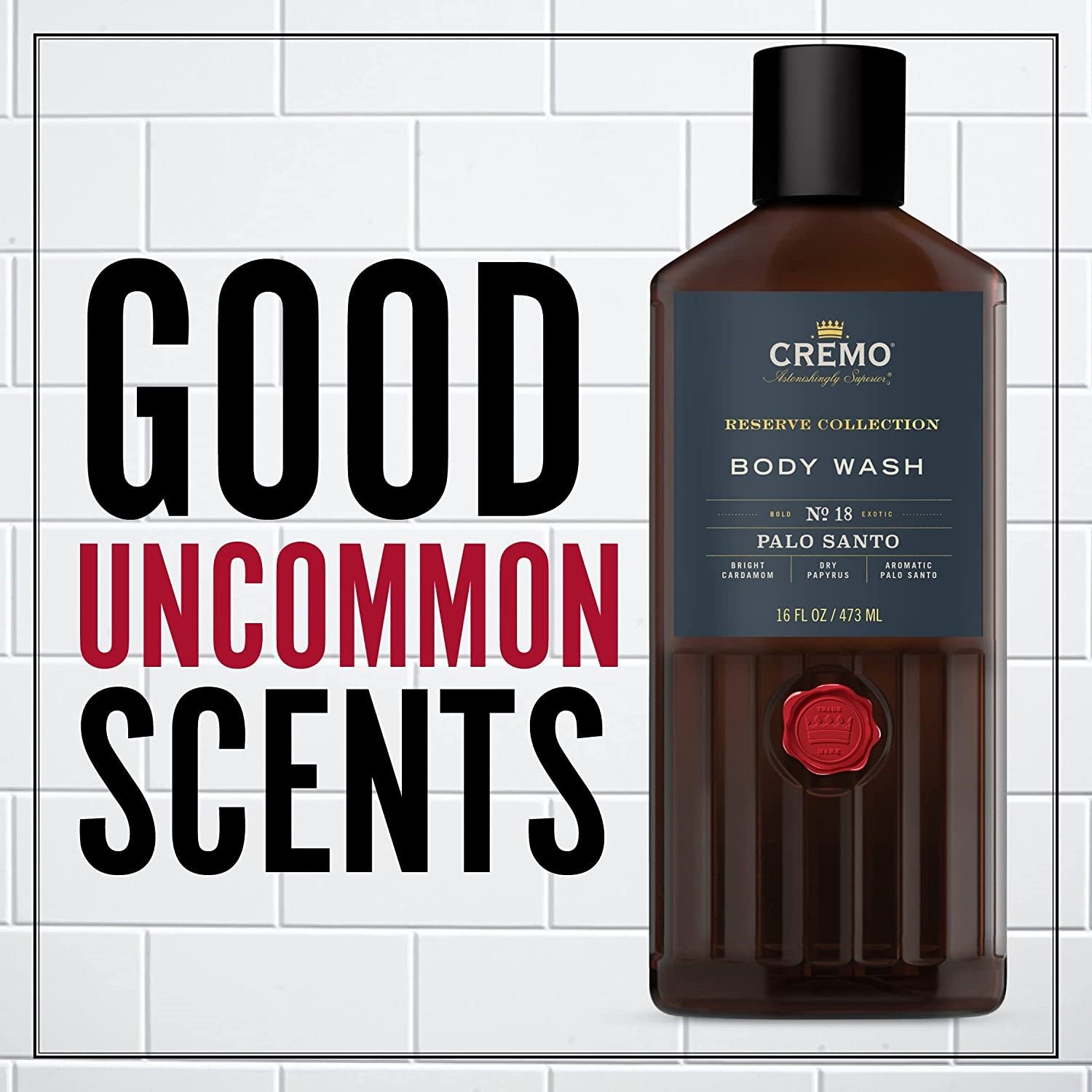 CREMO Reserve Collection - Gel Douche Palo Santo - Parfum Subtil - 473 ml