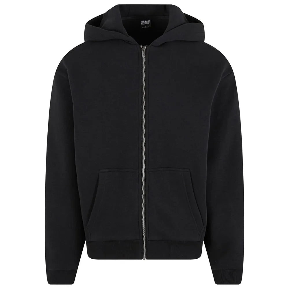 Urban Classics Sweat à capuche zippé moelleux noir