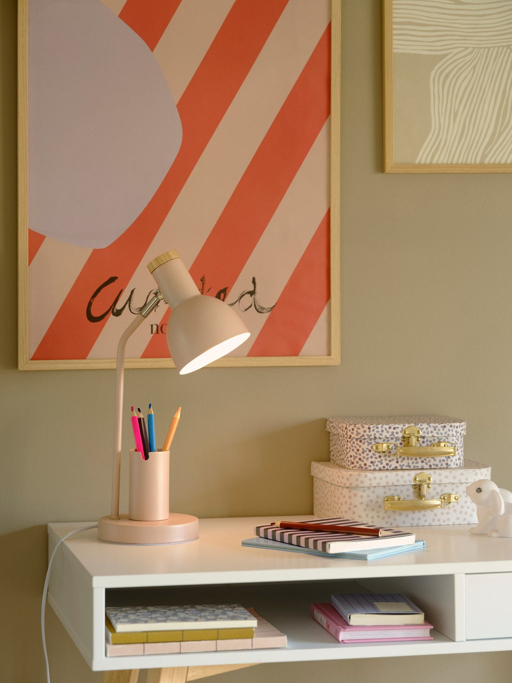 Lampe à poser DEVONE chambre des enfants métal rose poudré IP20 E27 - Nordlux, Intérieur