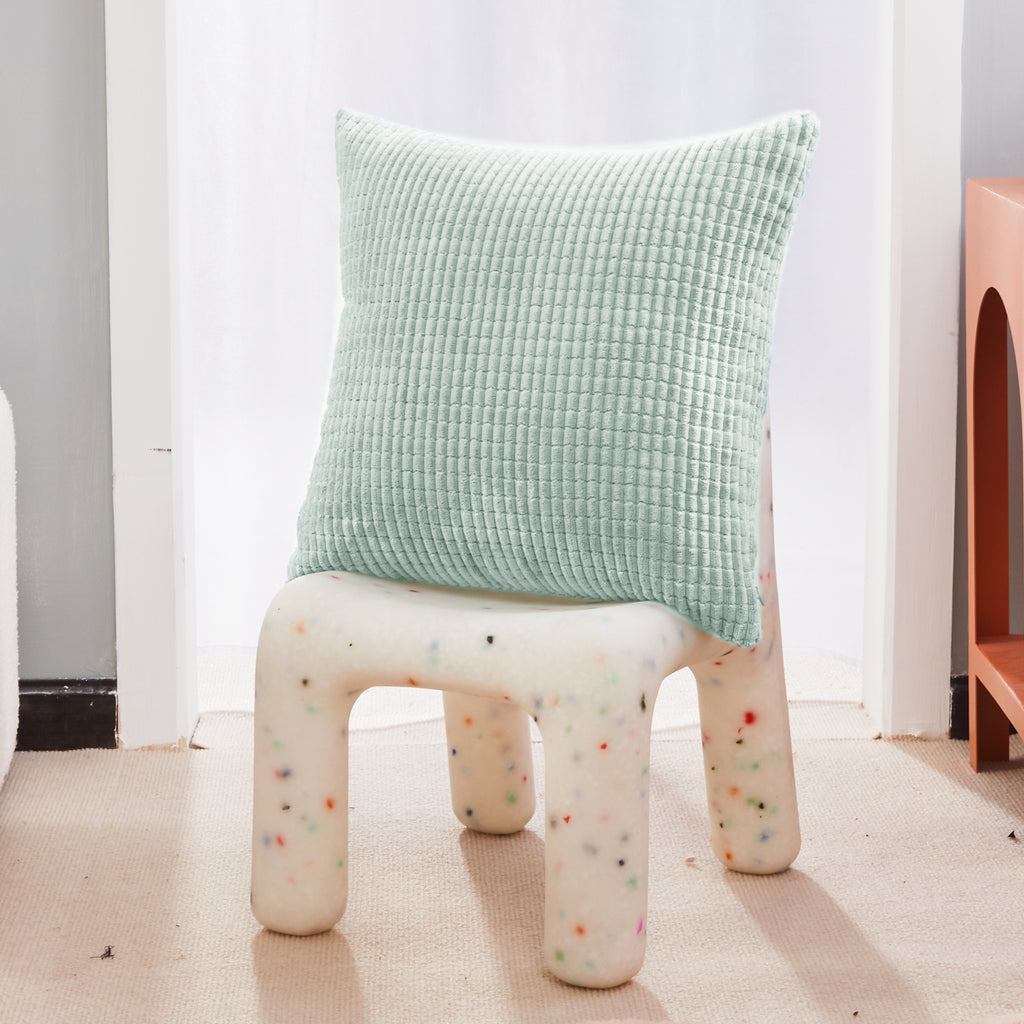 Deconovo Housse de coussin en velours - Vert clair - 50 x 50 cm - 1 pièce