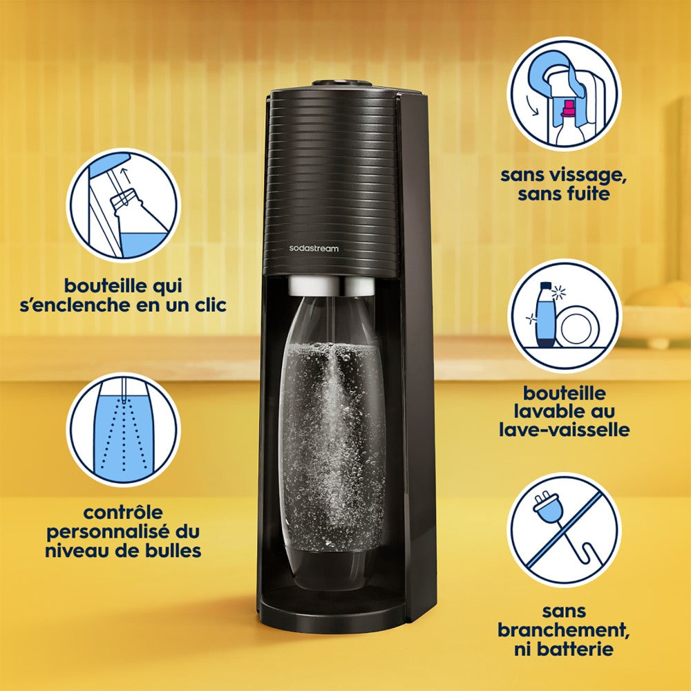 SodaStream Terra, machine à eau pétillante et à soda, noire