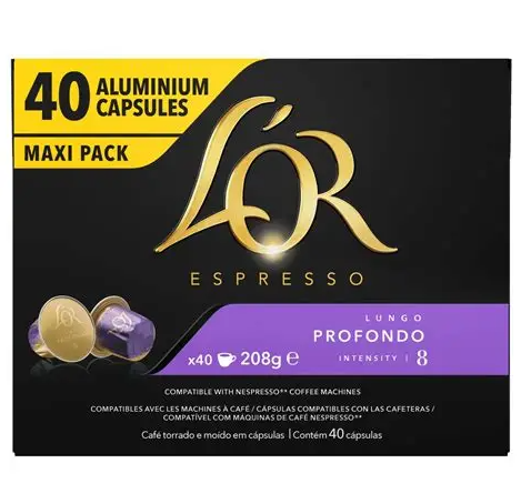 L'OR Capsules de Café Profondo compatible Nespresso x40