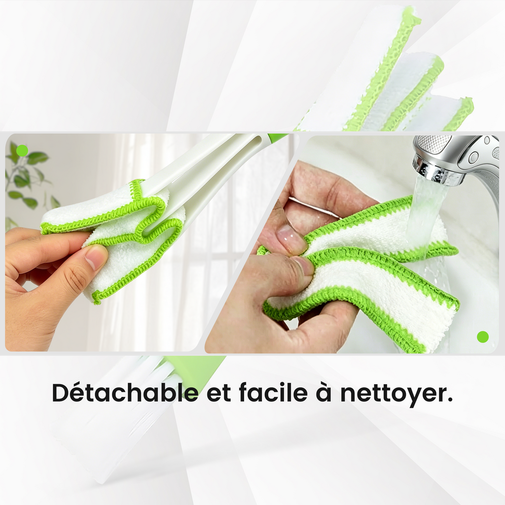 Brosse de nettoyage de grille d’aération verte, Brosse de climatisation auto avec microfibre, Détachable et lavable, Brosse multifonction pour intérieur de voiture, clavier et stores, 1 pièce