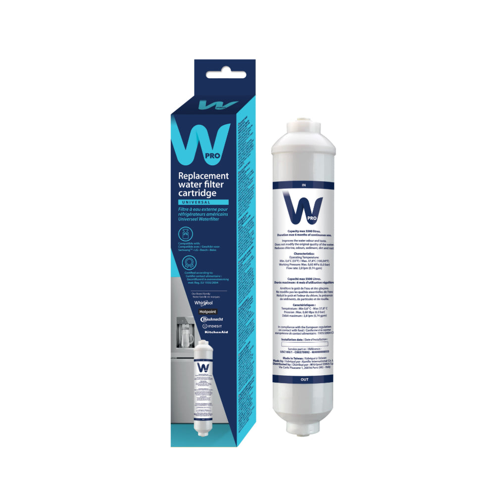 Wpro USC100 Filtre à eau externe adaptable pour réfrigérateur US