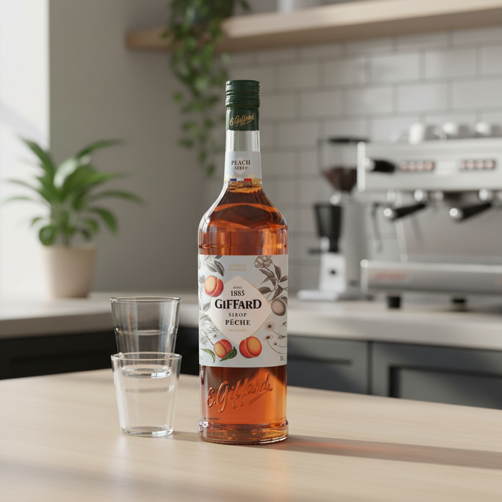 Giffard Sirop pêche pur sucre de canne 1 L