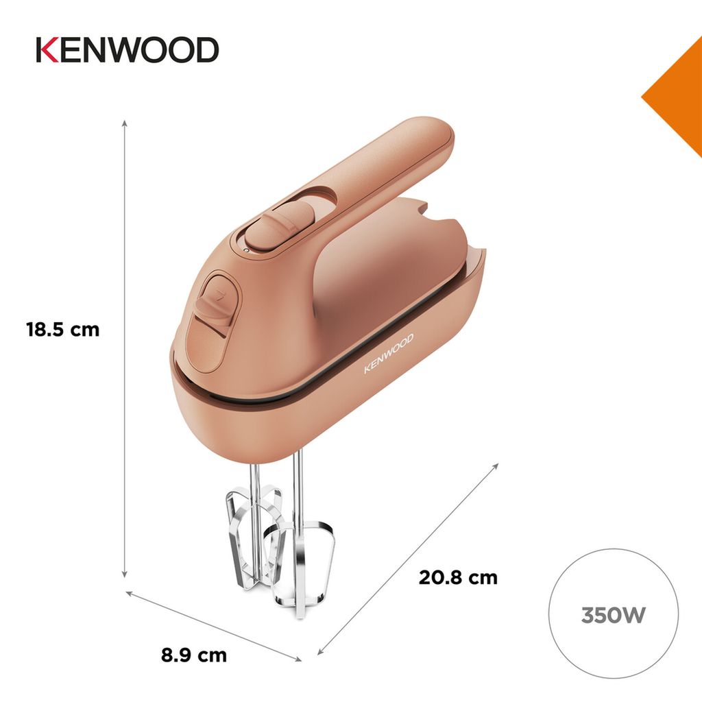 KENWOOD QuickMix Go, Batteur à main 350W 5 Vitesses, HMP40.000GY, Pêche