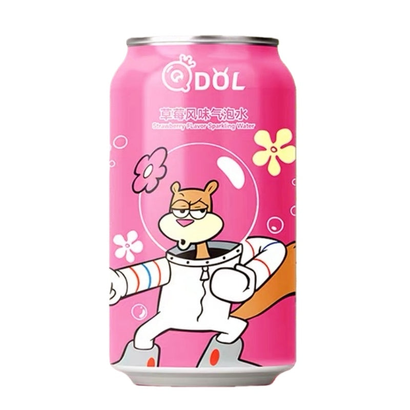 QDOL Eau pétillante saveur fraise 330 ml x 24