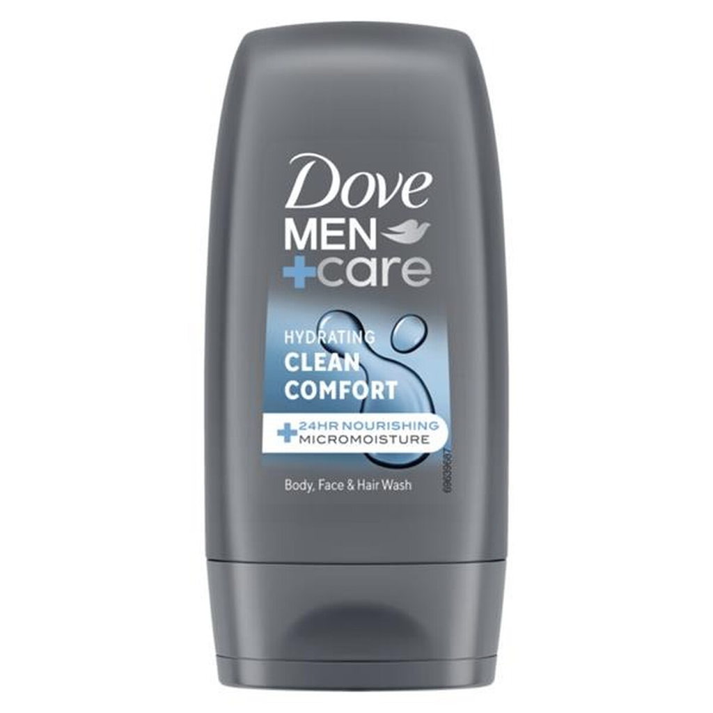 Dove Men+Care Gel Douche Hydratant 3-en-1 Cheveux, Visage et Corps Clean Comfort 55 ml