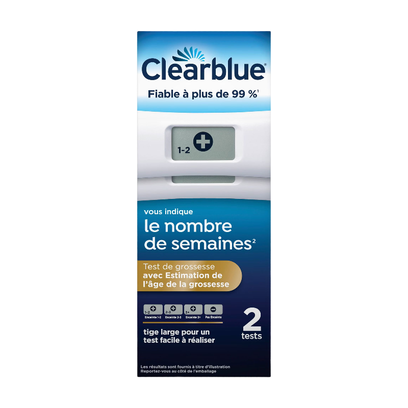 CLEARBLUE - Test de Grossesse avec Estimation de l'âge - 2 Unités