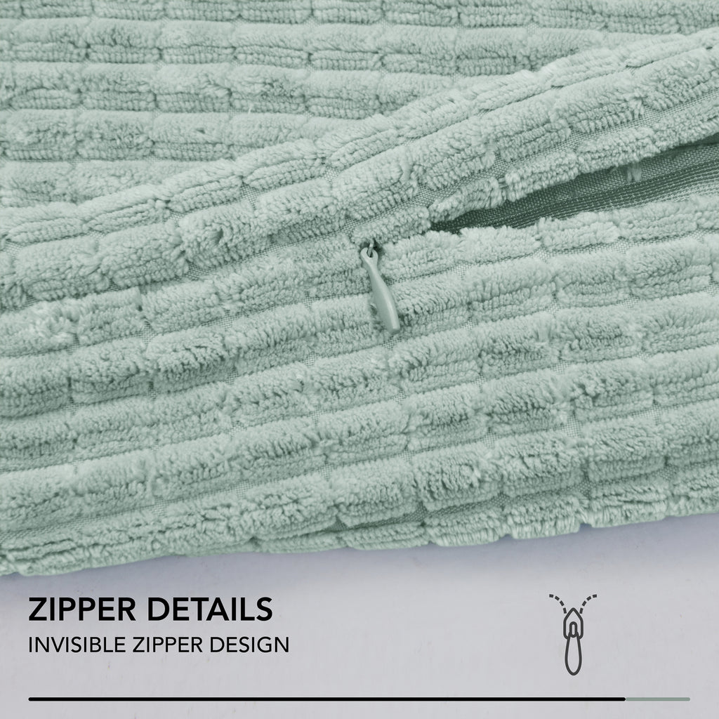 Deconovo Housse de coussin en velours - Vert clair - 50 x 50 cm - 1 pièce